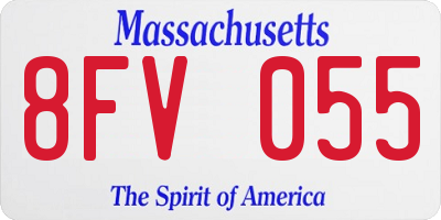 MA license plate 8FV055
