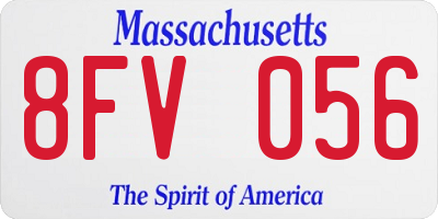 MA license plate 8FV056