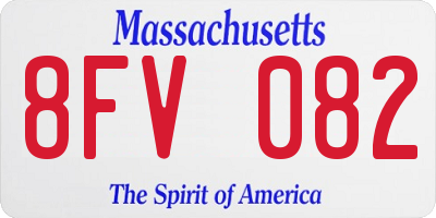 MA license plate 8FV082
