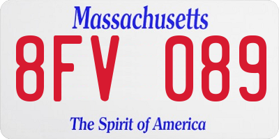 MA license plate 8FV089