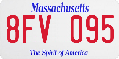 MA license plate 8FV095