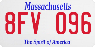 MA license plate 8FV096