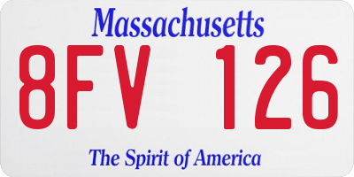 MA license plate 8FV126