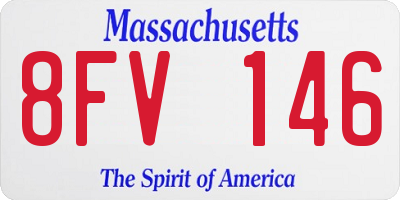 MA license plate 8FV146