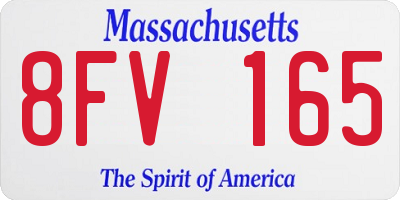 MA license plate 8FV165
