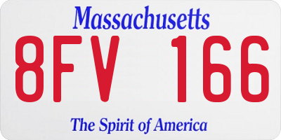 MA license plate 8FV166