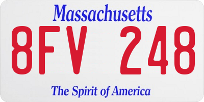 MA license plate 8FV248