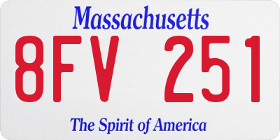 MA license plate 8FV251