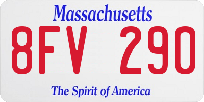 MA license plate 8FV290