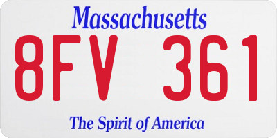 MA license plate 8FV361