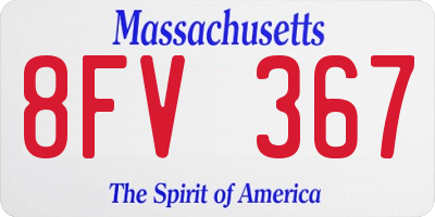 MA license plate 8FV367