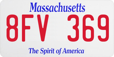 MA license plate 8FV369