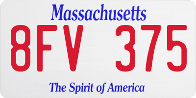 MA license plate 8FV375