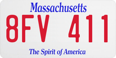 MA license plate 8FV411
