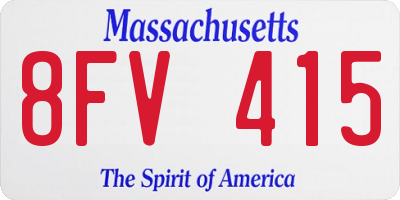 MA license plate 8FV415