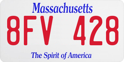 MA license plate 8FV428