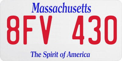 MA license plate 8FV430