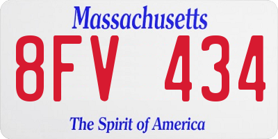 MA license plate 8FV434