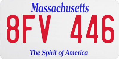 MA license plate 8FV446