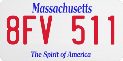 MA license plate 8FV511