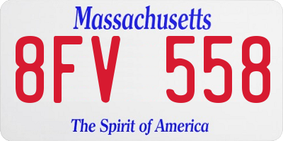 MA license plate 8FV558