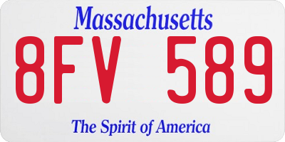 MA license plate 8FV589