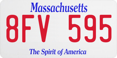 MA license plate 8FV595