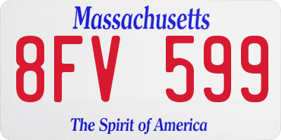 MA license plate 8FV599