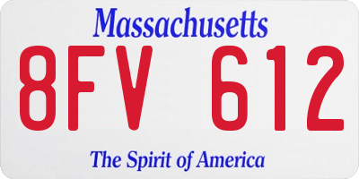 MA license plate 8FV612