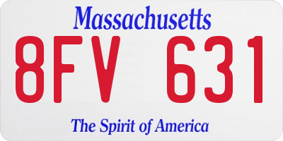 MA license plate 8FV631