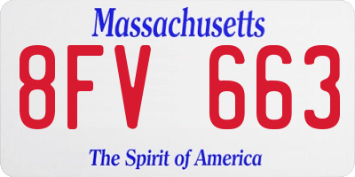 MA license plate 8FV663