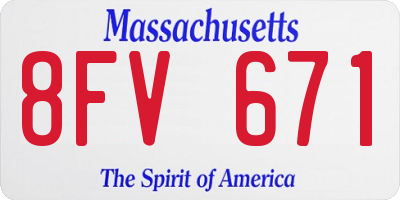 MA license plate 8FV671