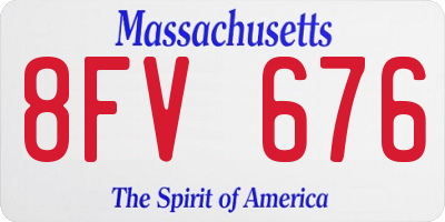 MA license plate 8FV676