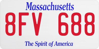 MA license plate 8FV688