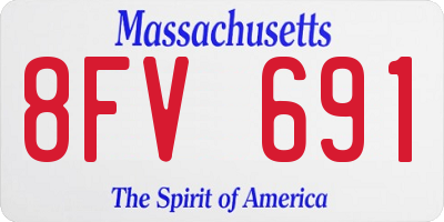 MA license plate 8FV691