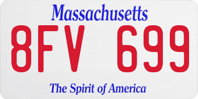 MA license plate 8FV699