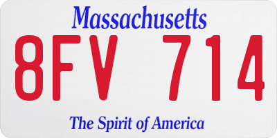 MA license plate 8FV714