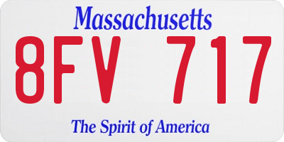 MA license plate 8FV717