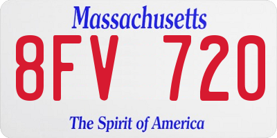 MA license plate 8FV720