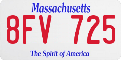 MA license plate 8FV725
