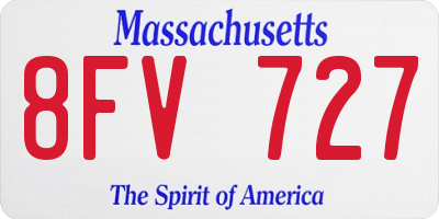 MA license plate 8FV727