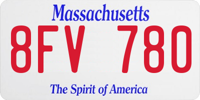 MA license plate 8FV780