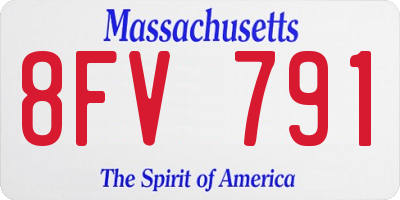 MA license plate 8FV791