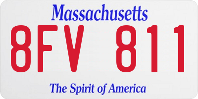 MA license plate 8FV811