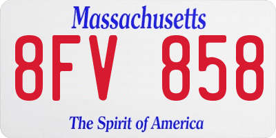 MA license plate 8FV858