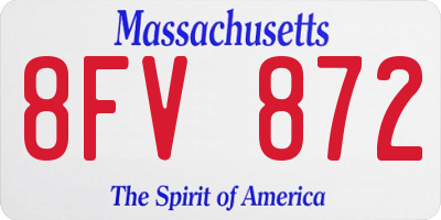 MA license plate 8FV872