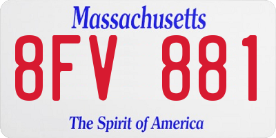 MA license plate 8FV881