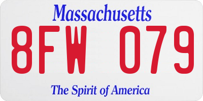 MA license plate 8FW079