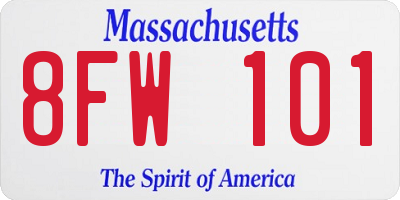 MA license plate 8FW101