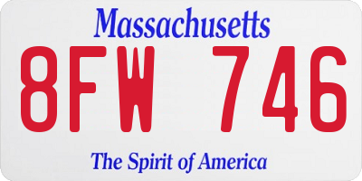 MA license plate 8FW746